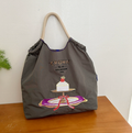 ball chain canvas bag nylon embroidery eco-friendly shopping bag shoulder bag crossbody commuter tote bag for women