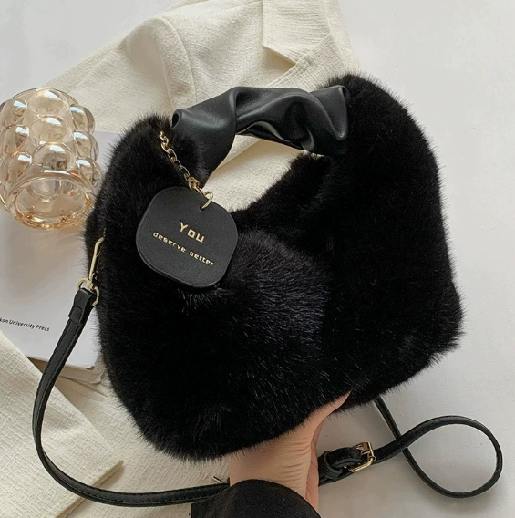 Plush handbags for women 2026 new fashion autumn and winter textured fur bags