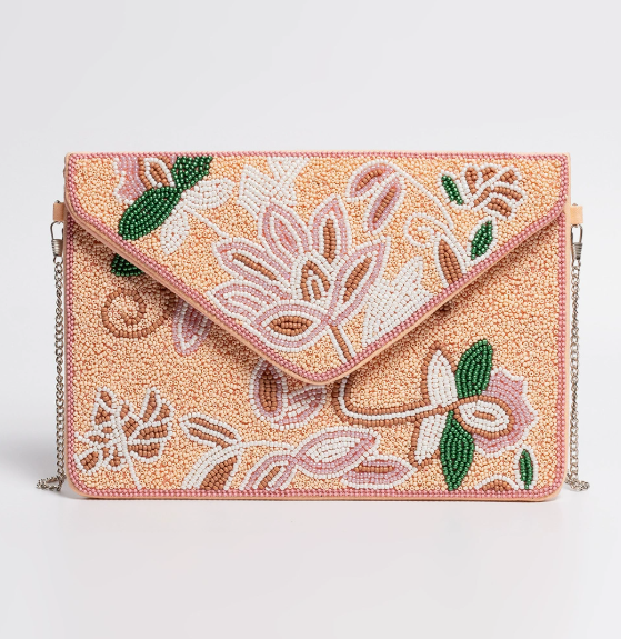 OLEI casual travel shoulder bag rice bead embroidered clutch bag for women