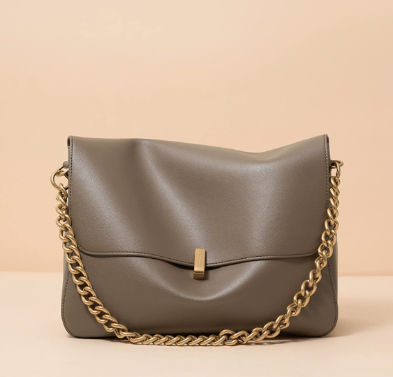 Cowhide large crossbody bag