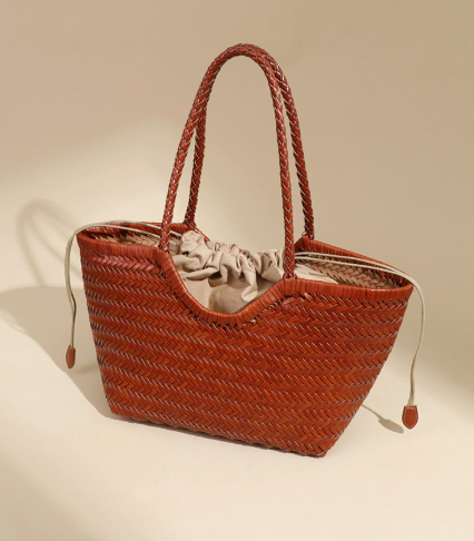 Customized genuine leather handbag for women, high-end shoulder large capacity tote bag