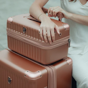 LUXE 2 PIECE LUGGAGE SET - LUXE TRUNK AND LUXE BEAUTY CASE