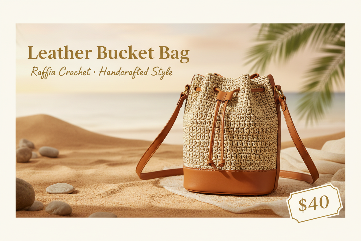 Leather Bucket Bag Banner